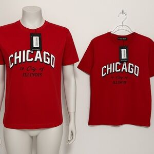 835 Red Chicago Graphic T-Shirt